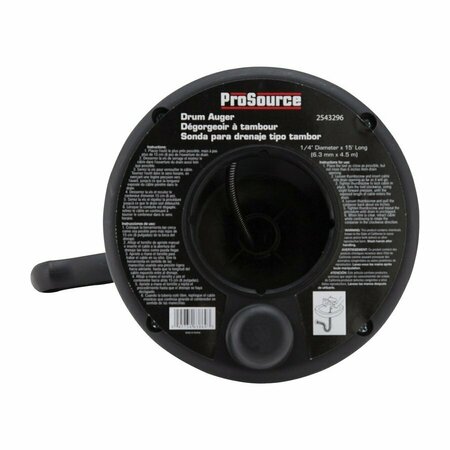 PROSOURCE Auger Drain Drum 1/4X15Ft Blk DA00003P-15